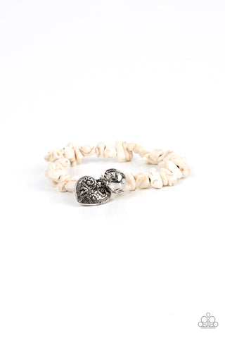 Love You to Pieces - White Paparazzi Bracelet (#4488)