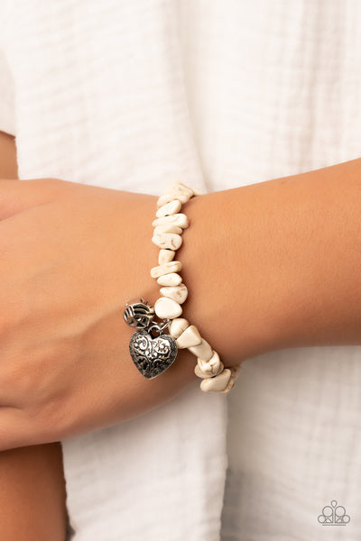 Love You to Pieces - White Paparazzi Bracelet (#4488)