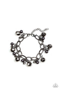 Make Do In Malibu - Black/Gun Metal  Paparazzi Bracelet (PZ-1055)