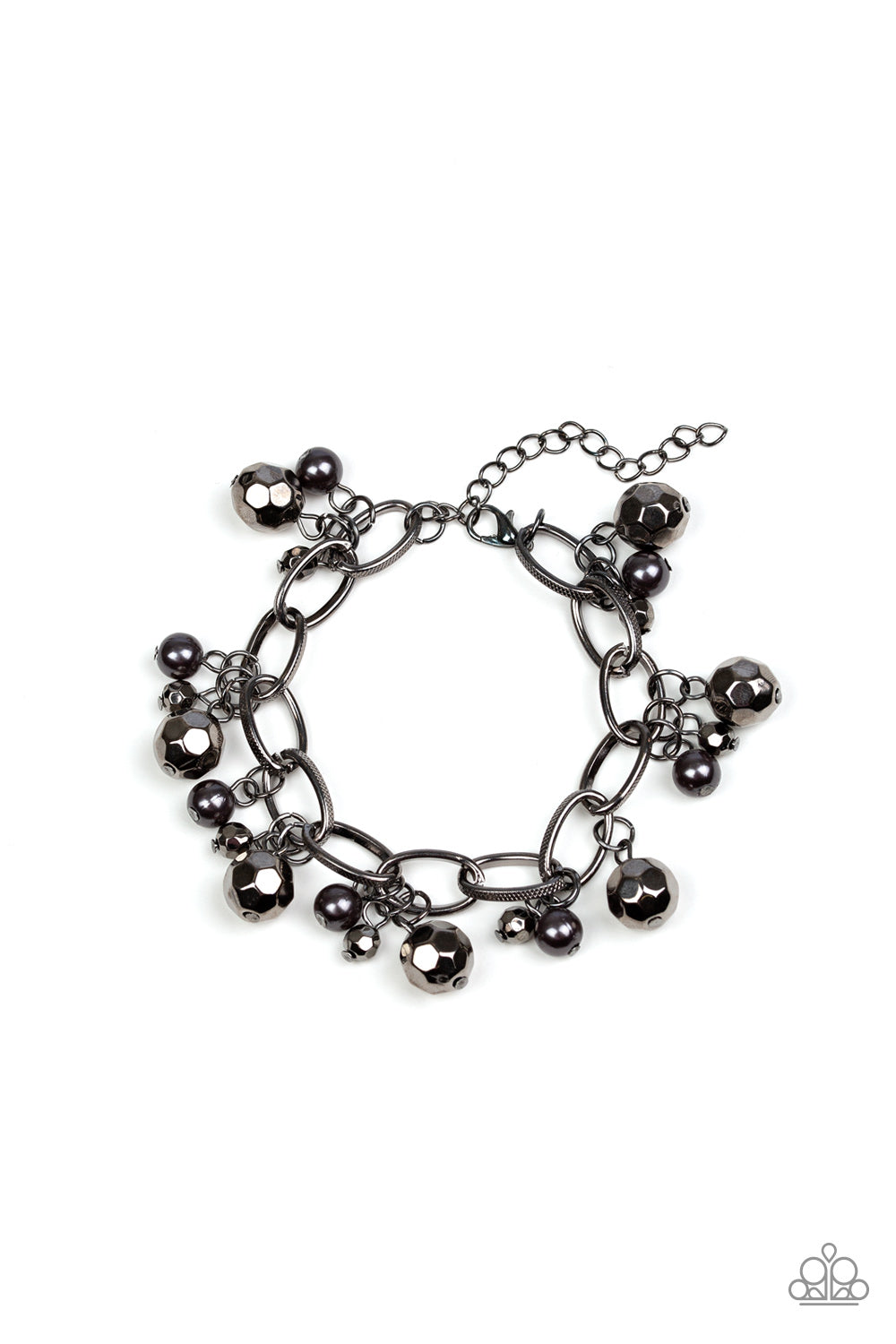 Make Do In Malibu - Black/Gun Metal  Paparazzi Bracelet (PZ-1055)