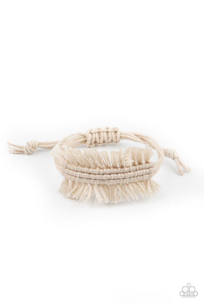 Make Yourself at HOMESPUN - White Paparazzi Urban Bracelet (#2138)