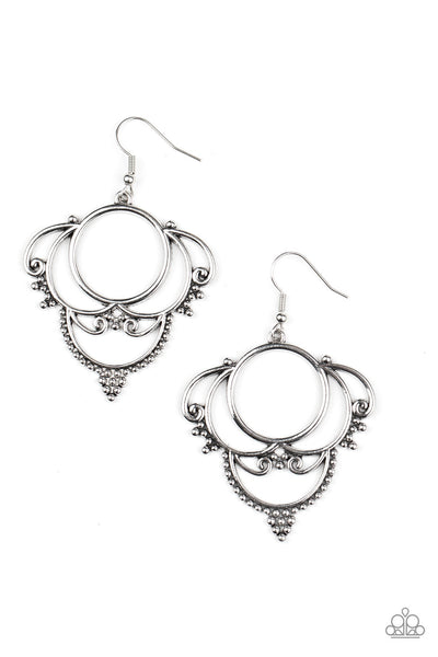 Metallic Macrame - Silver Paparazzi Earring
