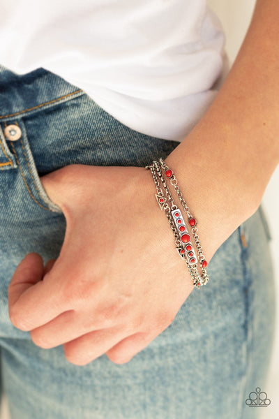 Paparazzi Bracelet - No Means NOMAD - Red (#316)