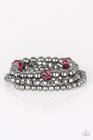 Noticeably Noir - Pink-Paparazzi Bracelet (#1050)