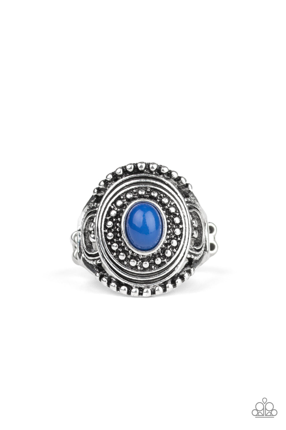 Paparazzi Thin Flex Back Ring - Oasis Moon - Blue (R110)