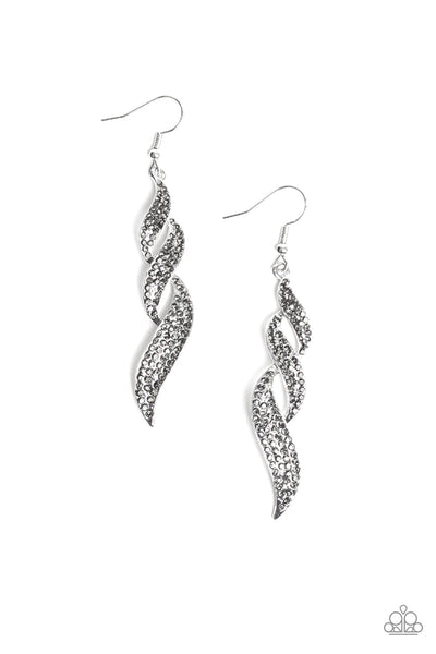 Paparazzi Earrings - On Fire - Silver (#1795)