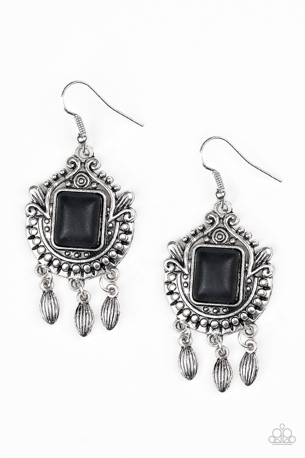 Paparazzi Earrings - Open Pastures - Black (#786)