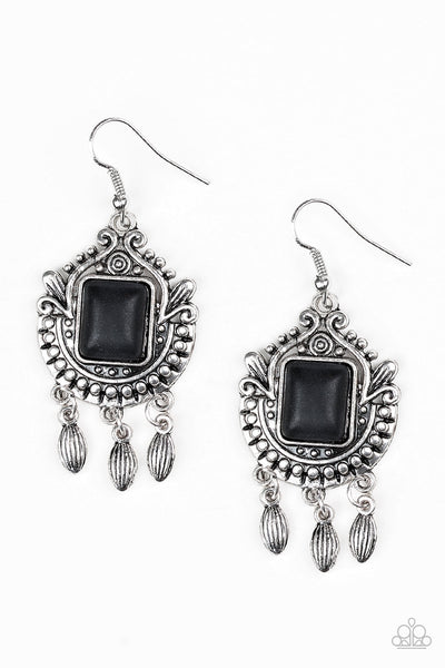 Paparazzi Earrings - Open Pastures - Black (#786)