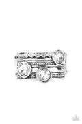 Pack It On - White Paparazzi Ring (T106)