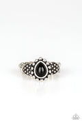 Pep Talk - Black Paparazzi Ring (R060)
