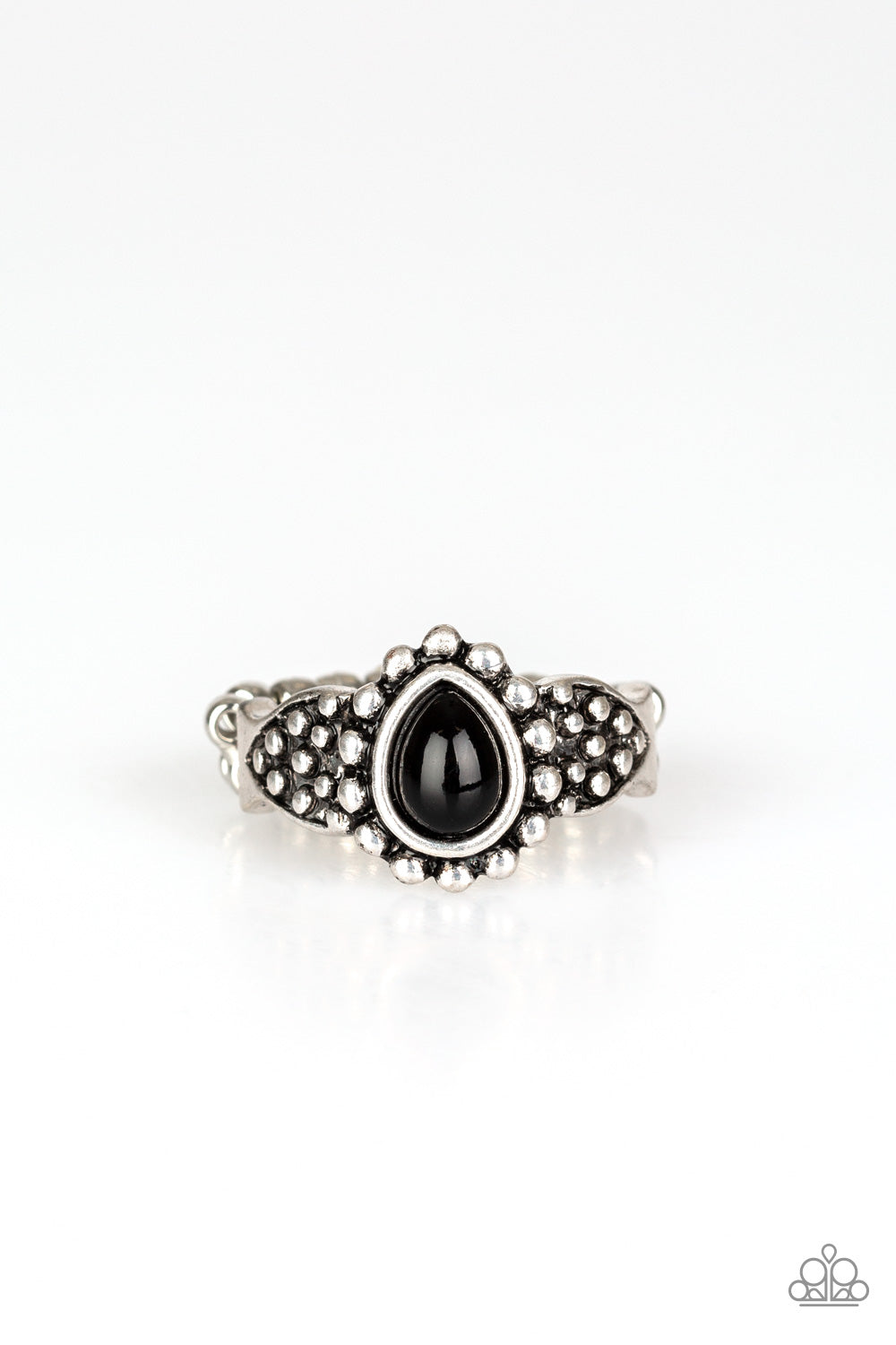 Pep Talk - Black Paparazzi Ring (R060)