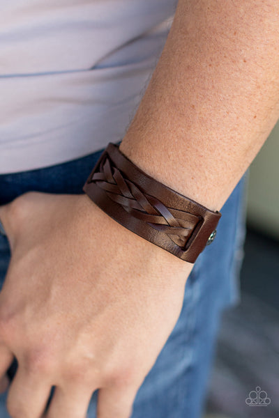 Practical Pioneer - Brown Paparazzi Men's Urban Bracelet Convention 2021