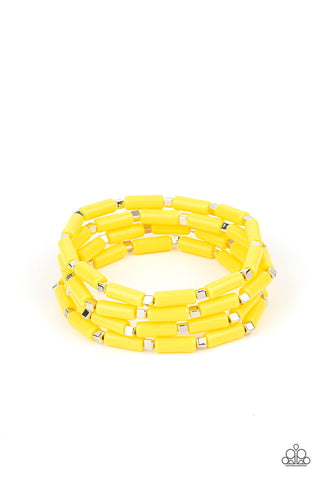 Radiantly Retro - Yellow Paparazzi Bracelet