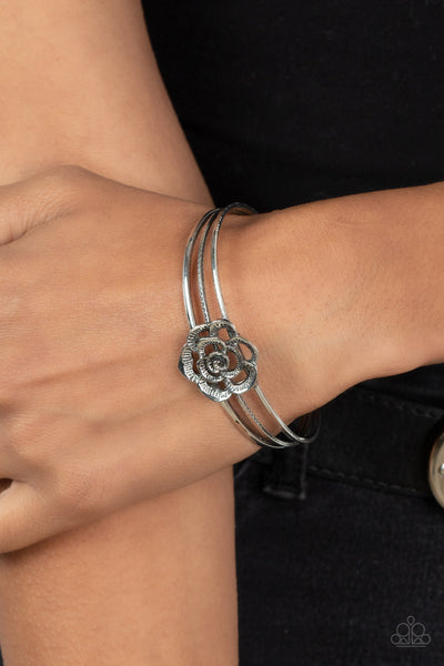 Rosy Repose - Silver Paprazzi Bracelet (#479)