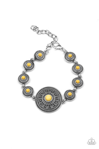 Paparazzi Clasp Bracelet - Rustic Renegade - Yellow (PZ-449)