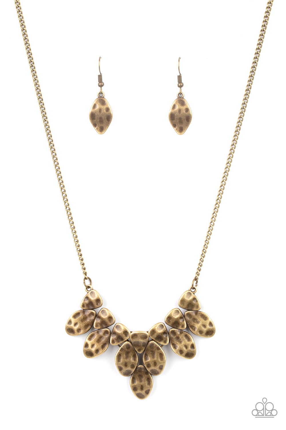 Rustic Smolder - Brass Paparazzi Necklace (PZ-1179)