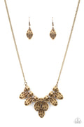 Rustic Smolder - Brass Paparazzi Necklace (PZ-1179)