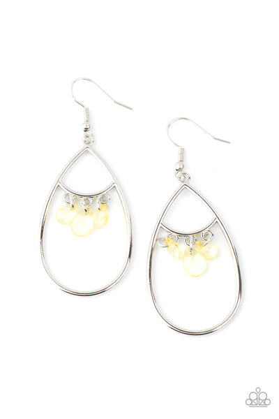 Shimmer Advisory - Yellow Paparazzi Earrings (#1623)