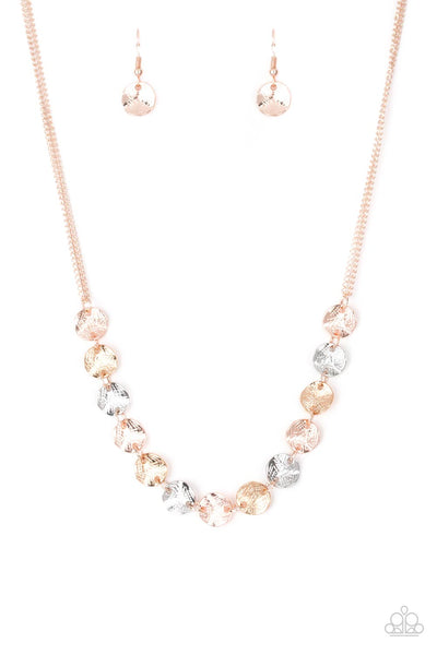 Simple Sheen - Rose Gold Paparazzi Necklace