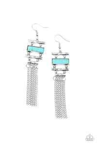 Stone Dwellings - Blue-Paparazzi Earrings (#1169)