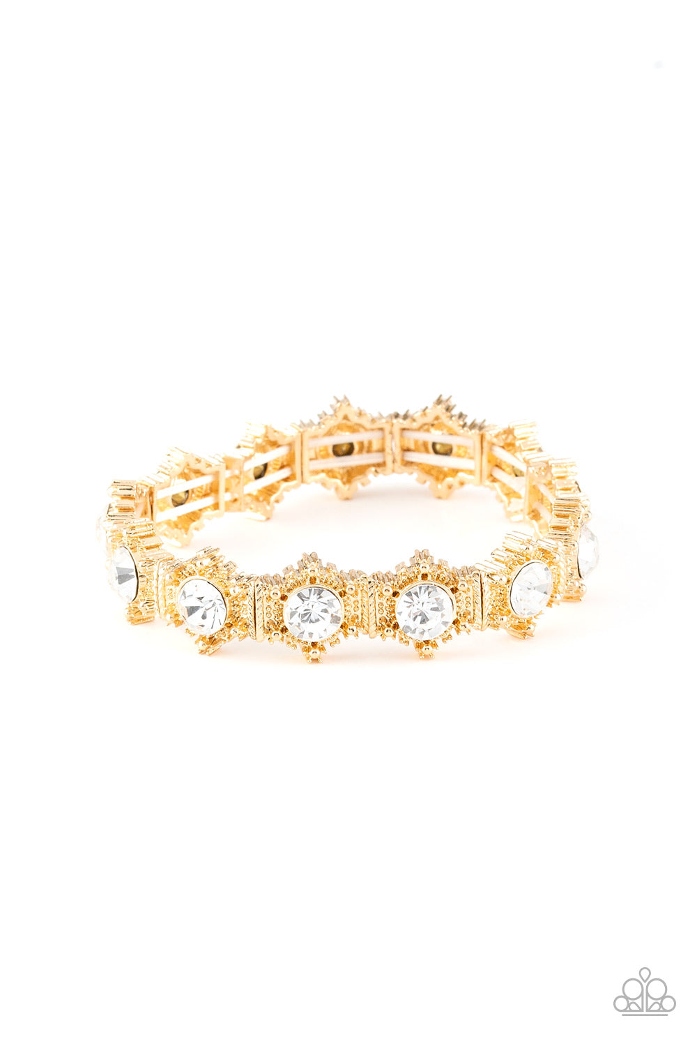 Paparazzi Stretch Bracelet - Strut Your Stuff - Gold (PZ-472)