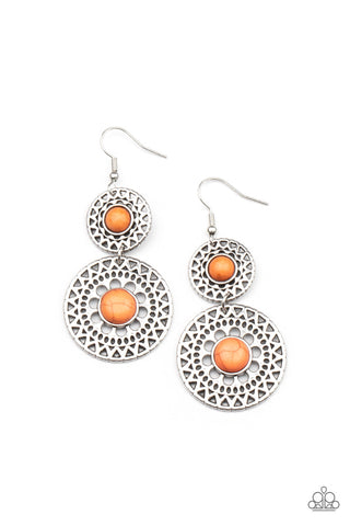 Sunny Sahara - Orange Paparazzi Earrings