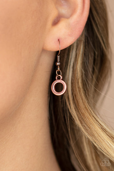Tasseled Trinket - Copper-Paparazzi Necklace (#1433)