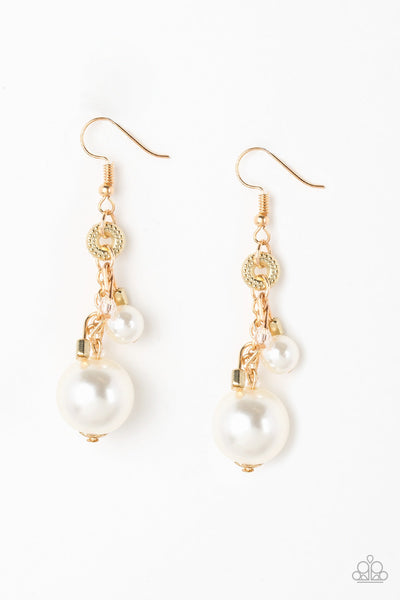 Timelessly Traditional - Gold-Paparazzi Earrings (#1323)
