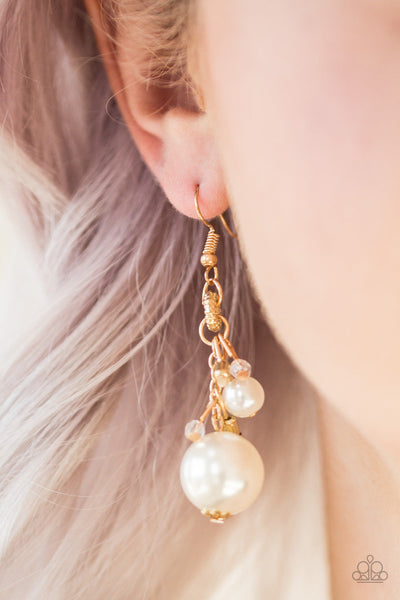 Timelessly Traditional - Gold-Paparazzi Earrings (#1323)