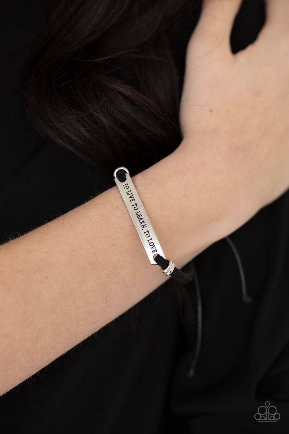 To Live, To Learn, To Love - Black Bracelet (#4284)