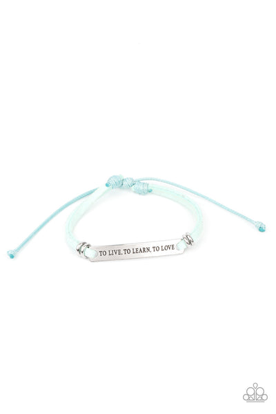 To Live, To Learn, To Love - Blue Paparazzi Bracelet