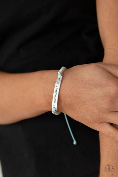 To Live, To Learn, To Love - Blue Paparazzi Bracelet