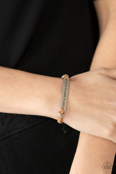 To Live, To Learn, To Love - Brown Paparazzi Bracelet (#4228)