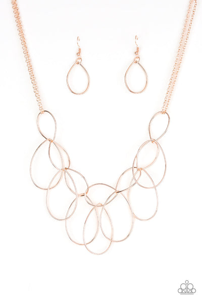 Top-TEAR Fashion - Rose Gold Paparazzi Necklace