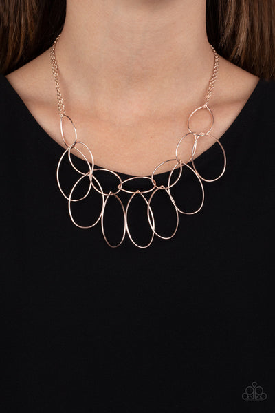 Top-TEAR Fashion - Rose Gold Paparazzi Necklace