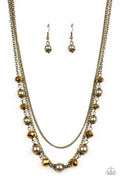 Tour de Demure - Brass-Paparazzi Necklace (PZ-1314)