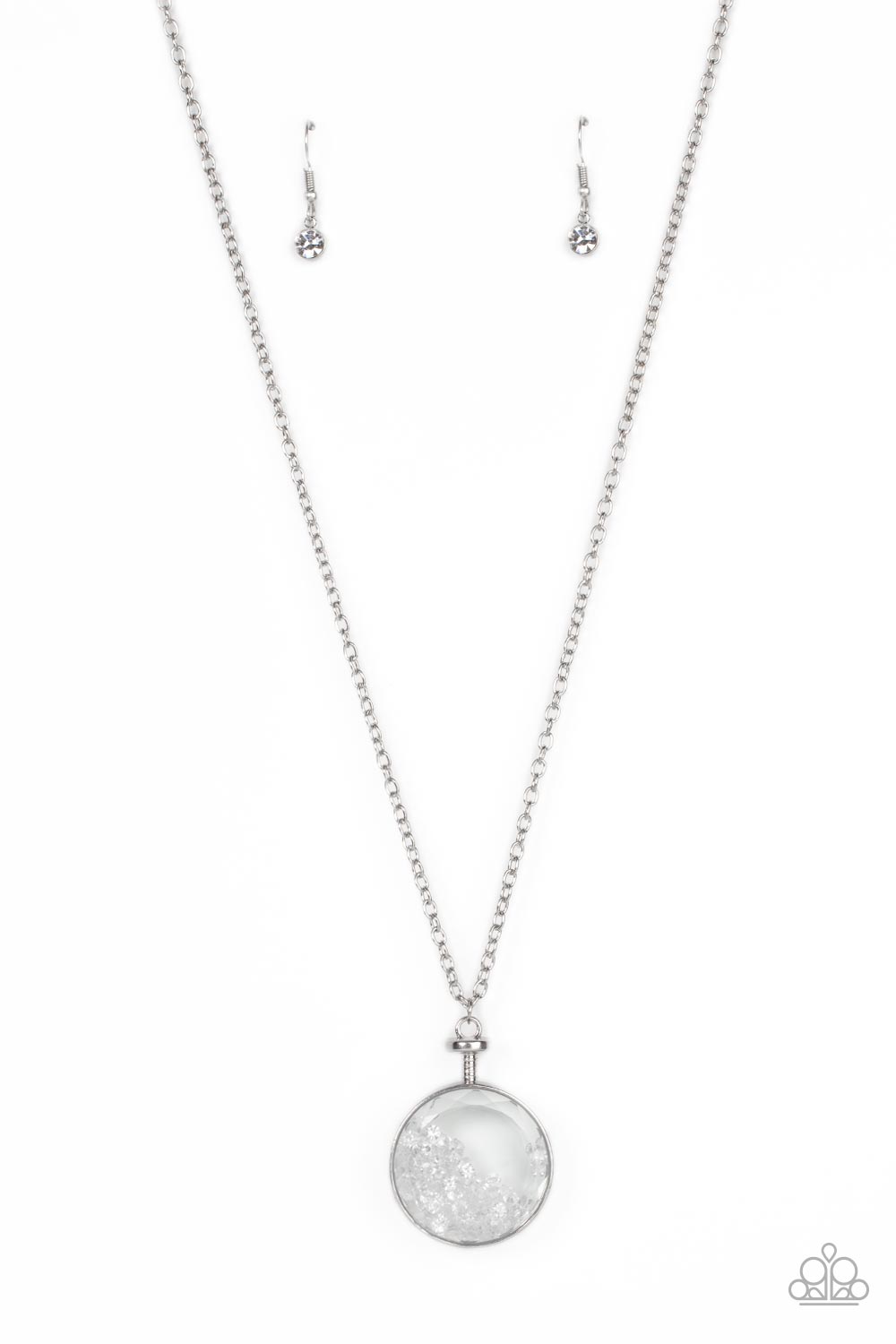Twinkly Treasury - White Paparazzi Necklace (#4686)