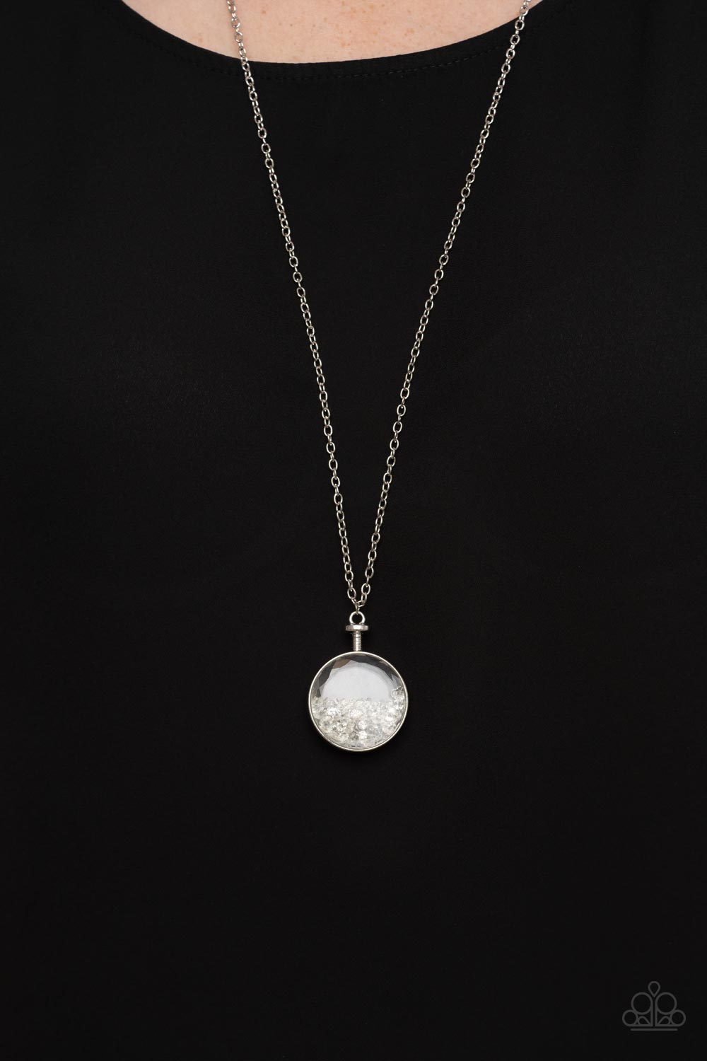 Twinkly Treasury - White Paparazzi Necklace (#4686)