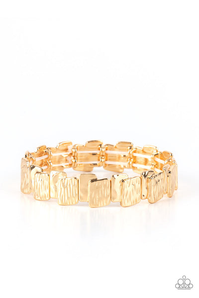 Urban Stackyard - Gold Paparazzi Bracelet (#4359)