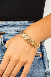 Urban Stackyard - Gold Paparazzi Bracelet (#4359)