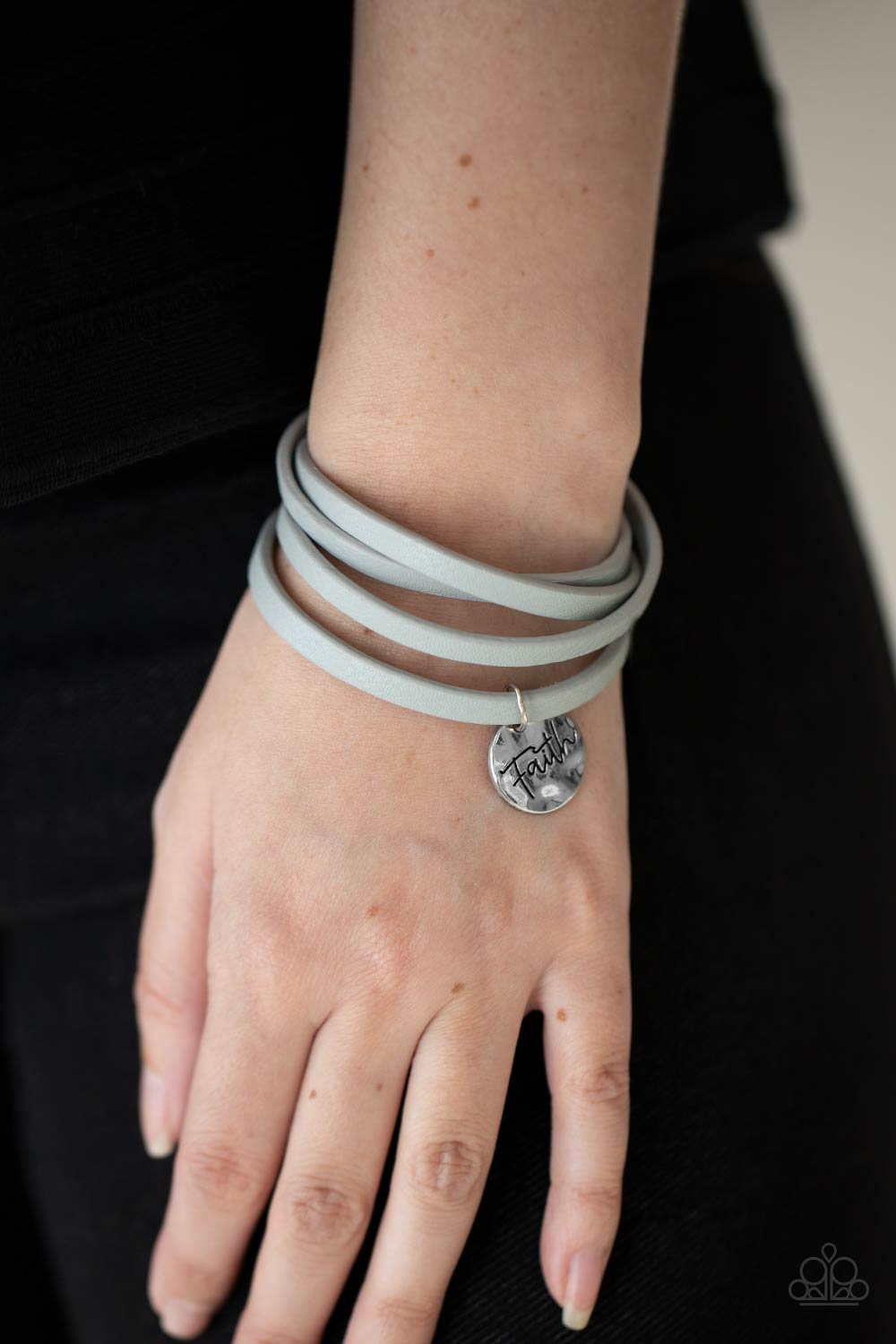 Wonderfully Worded - Silver Paparazzi Bracelet (PZ-1201)