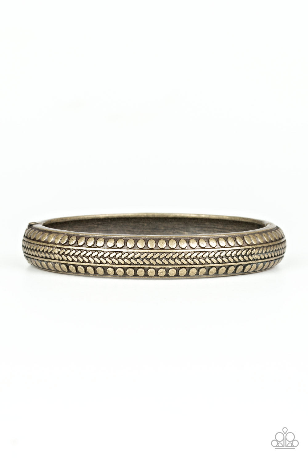 Paparazzi Hinge Bracelet - Zimbabwe Zen - Brass (#398)