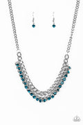Glow and Grind - Blue Paparazzi Necklace (#1885)