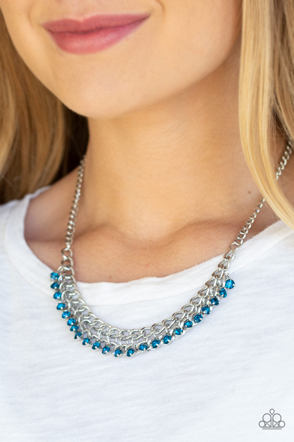 Glow and Grind - Blue Paparazzi Necklace (#1885)