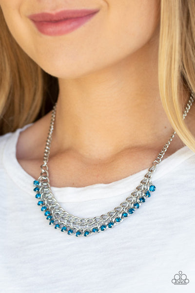Glow and Grind - Blue Paparazzi Necklace (#1885)