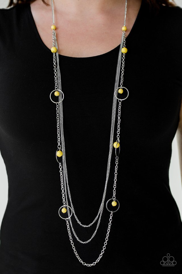 Paparazzi Necklace - Collectively Carefree - Yellow (#439)