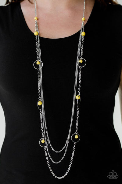 Paparazzi Necklace - Collectively Carefree - Yellow (#439)