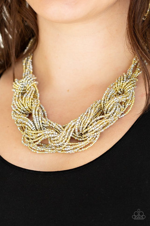 City Catwalk - Gold Paparazzi Necklace (#2632)