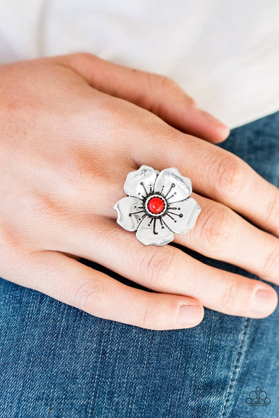 Boho Blossom - Red Paparazzi Ring