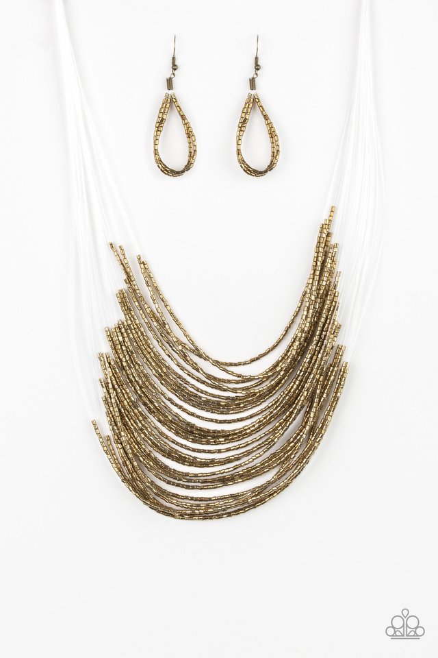 Catwalk Queen - Brass Paparazzi Seed Bead Necklace
